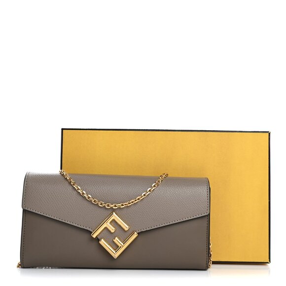Fendi Vitello King Cruise FF Diamonds Continental Wallet On Chain Crossbody - Picture 1 of 8